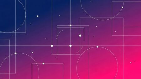 Geometric abstract background with connected lines and dots. Minimalistic design. Vector...
