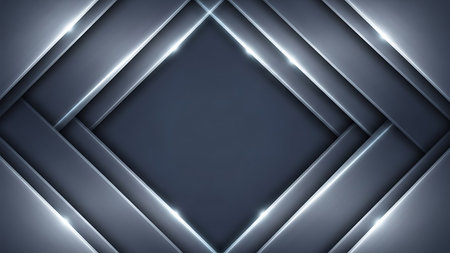 Dark gray background with shining lines forming diamond shape and geometric pattern