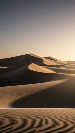 Endless sand dunes in a desert landscapeの写真素材