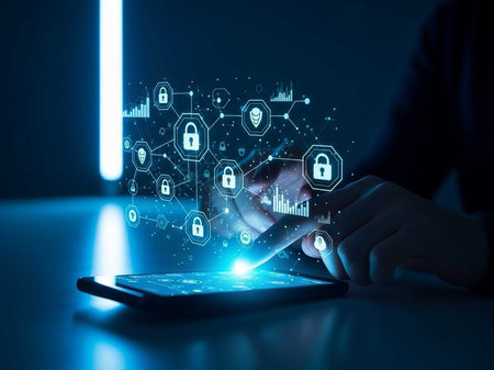 Cyber security, Data protection, information safety and encryption. internet technology and business...