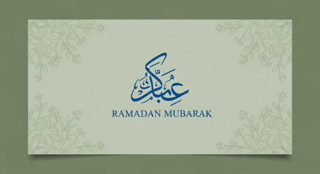 Ramadan Kareem Greeting Card with Arabic Calligraphy.の写真素材