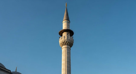 Minaret of Suleymaniye Mosque in Istanbul, Turkey