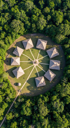Aerial view of the ruins of the ancient city of Polonnaruwa, Sri Lankaの写真素材