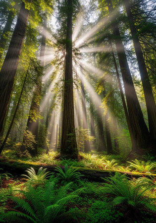Beautiful Redwood Forest in California, United States of America.