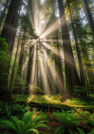 Giant Redwood Forest in California, United States of America.
