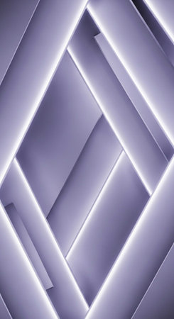 A modern architectural detail with sleek purple lines and geometric shapesの写真素材
