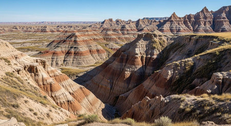 Badlands National Park, South Dakota, United States of America.の写真素材