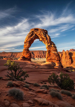 Delicate Arch in Arches National Park, Utah, USA.の写真素材