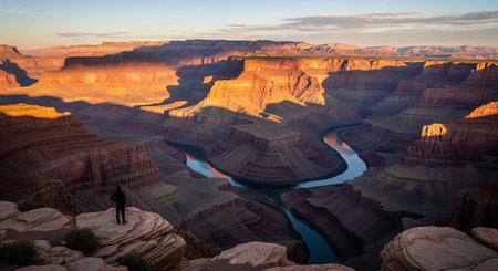 Hike in the Utah mountains. Fantastic view of the Grand Canyon, USAの写真素材