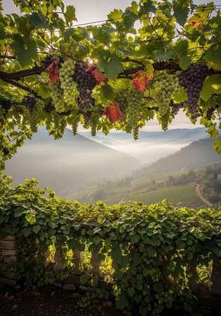 Vineyards in the Chianti region, Tuscany, Italyの写真素材
