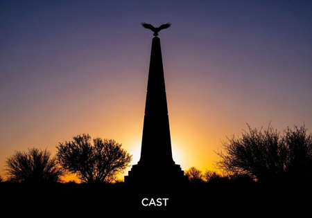 Silhouette of the Monument at sunsetの写真素材