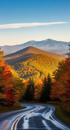 Colorful autumn landscape in the Carpathian Mountains, Ukraine.の写真素材