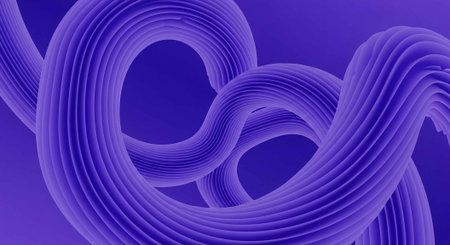A vibrant purple abstract design with swirling lines and shapesの写真素材