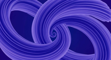 A vibrant purple abstract design with swirling shapes and smooth curves on a dark backgroundの写真素材