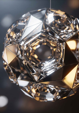 A stunning crystal chandelier hangs from the ceiling in a luxurious settingの写真素材