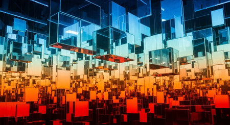 A vibrant digital artwork of colorful cubes in a modern designの写真素材