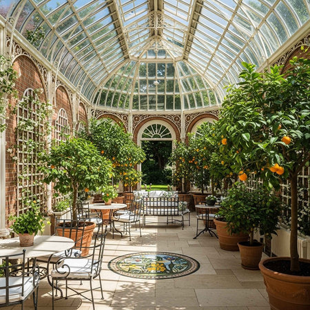 Gardens of the Royal Botanic Gardens in London, UKの写真素材