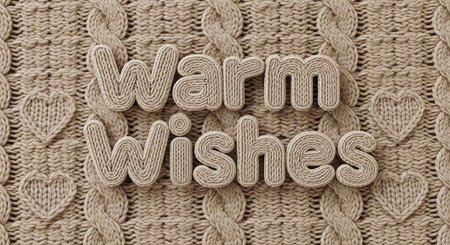 A warm and cozy background with the words 'Warm Wishes' in a decorative fontの写真素材