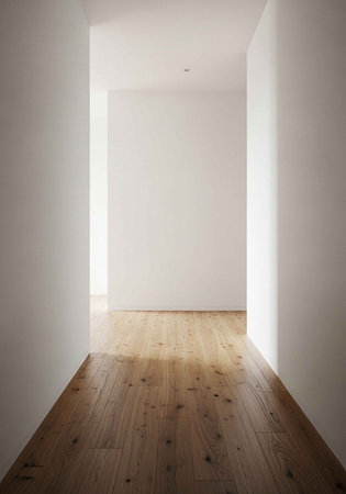 A bright and empty room with white walls and wooden flooring