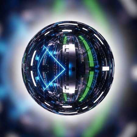 Futuristic technology interface. 3d illustration with DOF.の写真素材