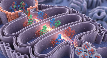 3D rendering of cellular membrane with protein channels and moleculesの写真素材