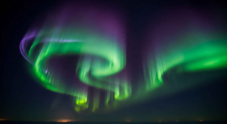 The breathtaking display of the aurora borealis in the night sky with vibrant colors