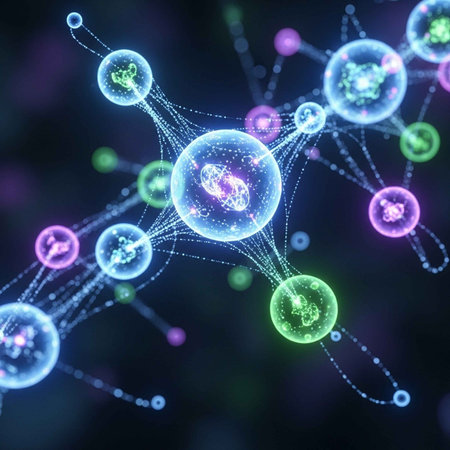 A vibrant illustration of interconnected molecules in a scientific visualization