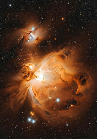 A stunning astronomical image of a vibrant nebula in deep space with starsの写真素材