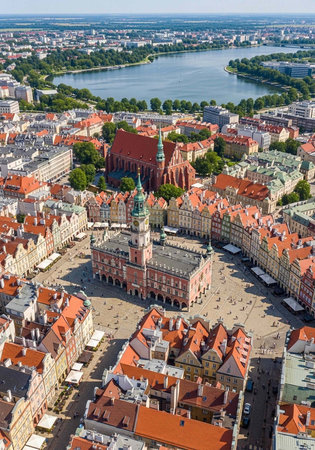Aerial view of the old town of Poland