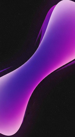 A vibrant purple and pink gradient shape on a dark backgroundの写真素材