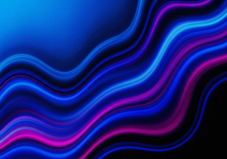 A vibrant abstract background with wavy blue and pink neon lines on black