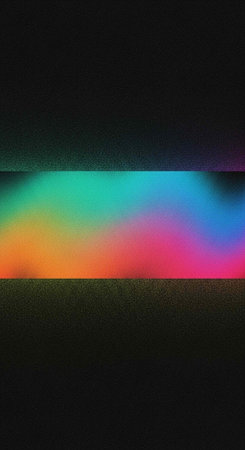 A vibrant rainbow light beam shining brightly in a dark background