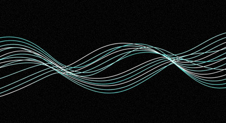 A mesmerizing digital illustration of glowing lines on a dark background