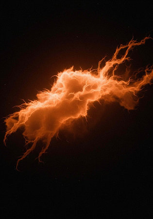 A vibrant orange flame burns brightly against a dark background