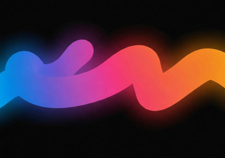 Colorful waveform with smooth gradient transitioning from blue to orange on a dark background