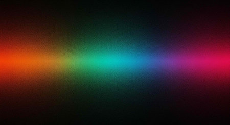 A bright rainbow-colored light beam shines on a dark background with gradient colors.