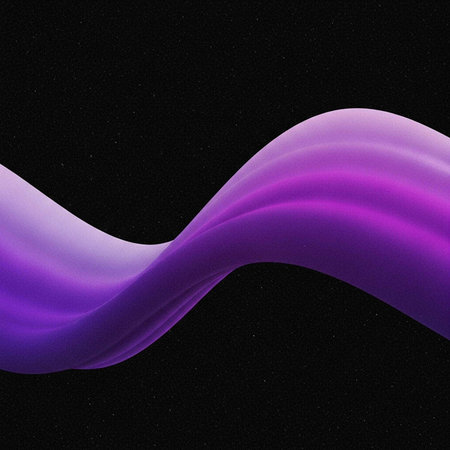 Purple wave with gradient effect on black background, smooth and flowing motion