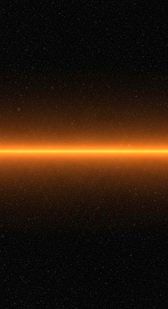 A bright orange line glows horizontally across a dark starry night sky with a subtle gradient