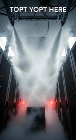 A dark room with fog machines creating a misty atmosphere and red lights