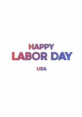 A colorful graphic design celebrating Labor Day in the United States of Americaの写真素材