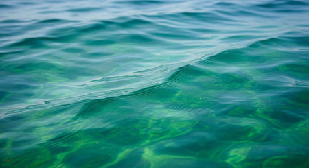 Soothing turquoise ocean water with gentle waves and ripples on the surface