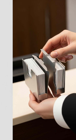 Close-up of hands holding metal samples with varied textures and shapes for inspection