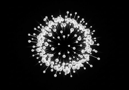 A stunning visual representation of a molecular structure with glowing white nodes on a dark...