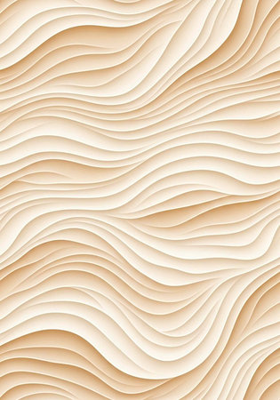 Soft peach and cream colored wavy layered paper texture, abstract background