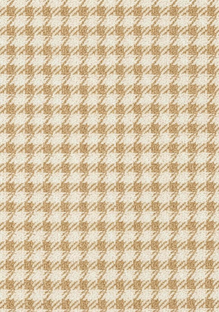 A close-up view of a beige and brown houndstooth patterned fabric texture