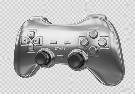Gray gamepad with directional pad, face buttons, and dual analog sticks