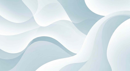 A serene and modern abstract design with soothing blue and white wavy patterns