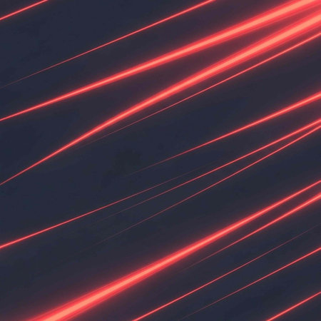 A dark background with vibrant red light streaks diagonally across the frame