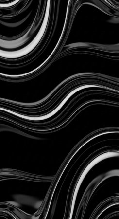 A black and white abstract background with wavy lines and a modern design aesthetic