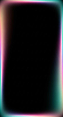 A vibrant and colorful abstract background with a black square and multicolored border